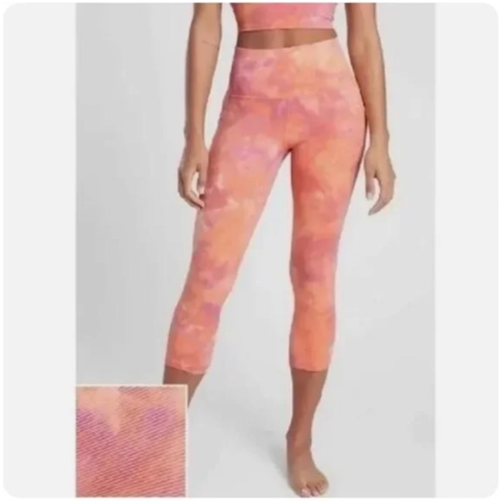 ATHLETA Salutation Stash Pocket II Capri Pink Orange Women’s Sz XS